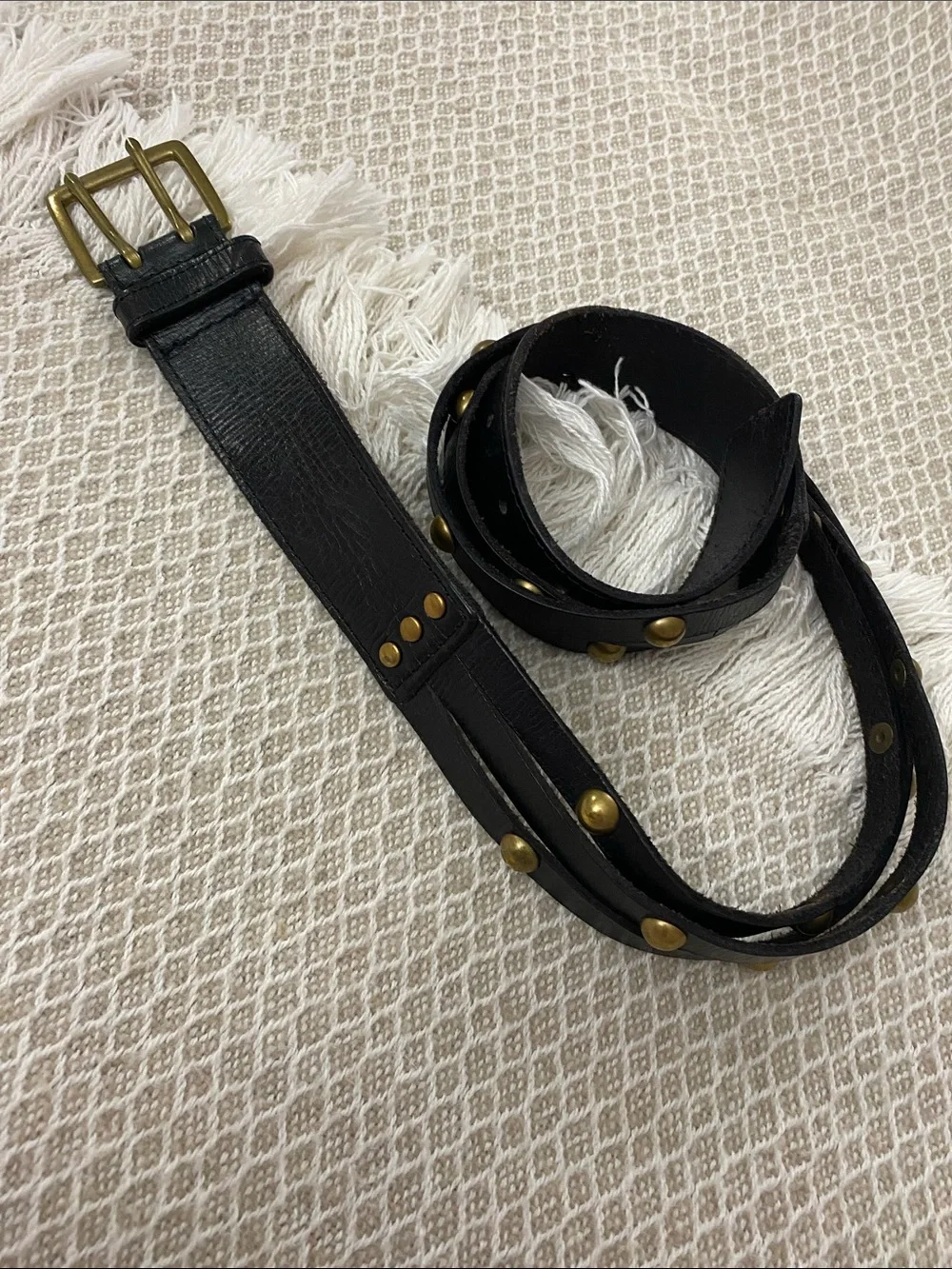 GAP Black Studded Leather Women's Belt